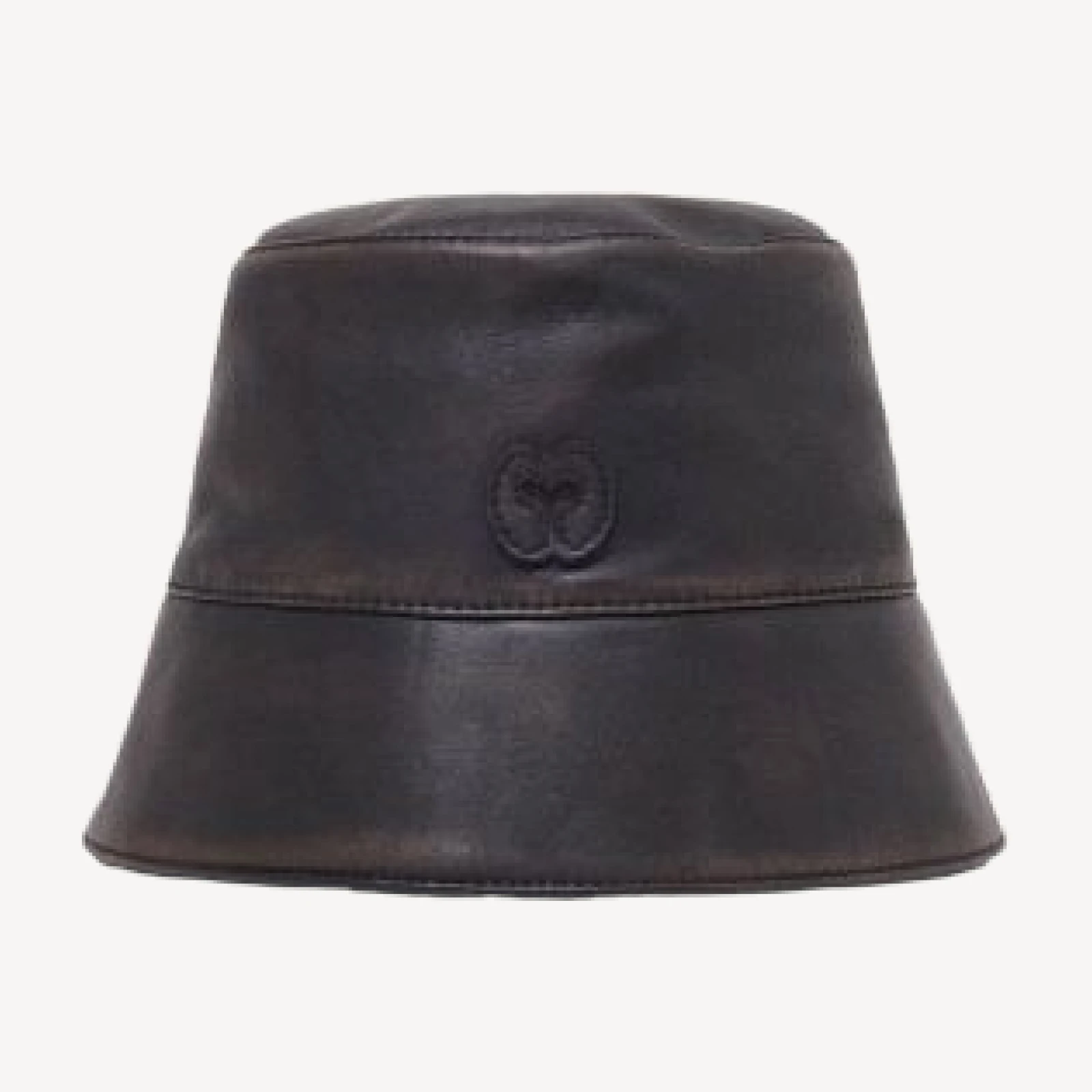 Maje Distressed Leather Bucket Hat