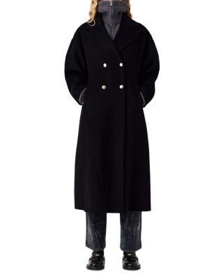 Maje Wool Double Breasted Long Coat