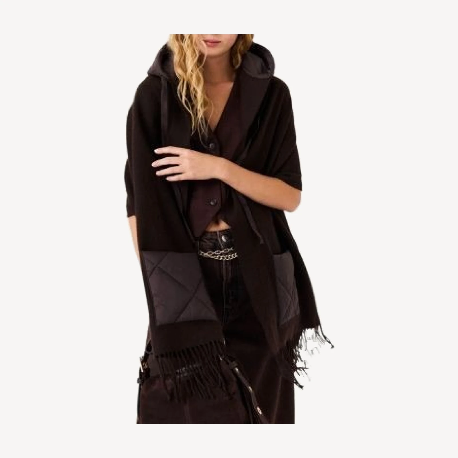 Maje Hooded Wool Scarf