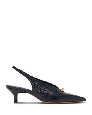 Maje Women's Pointed Embossed Leather Slingback Pumps
