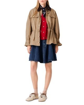 Maje Gapiri Contrast Collar 2-in-1 Trench Coat