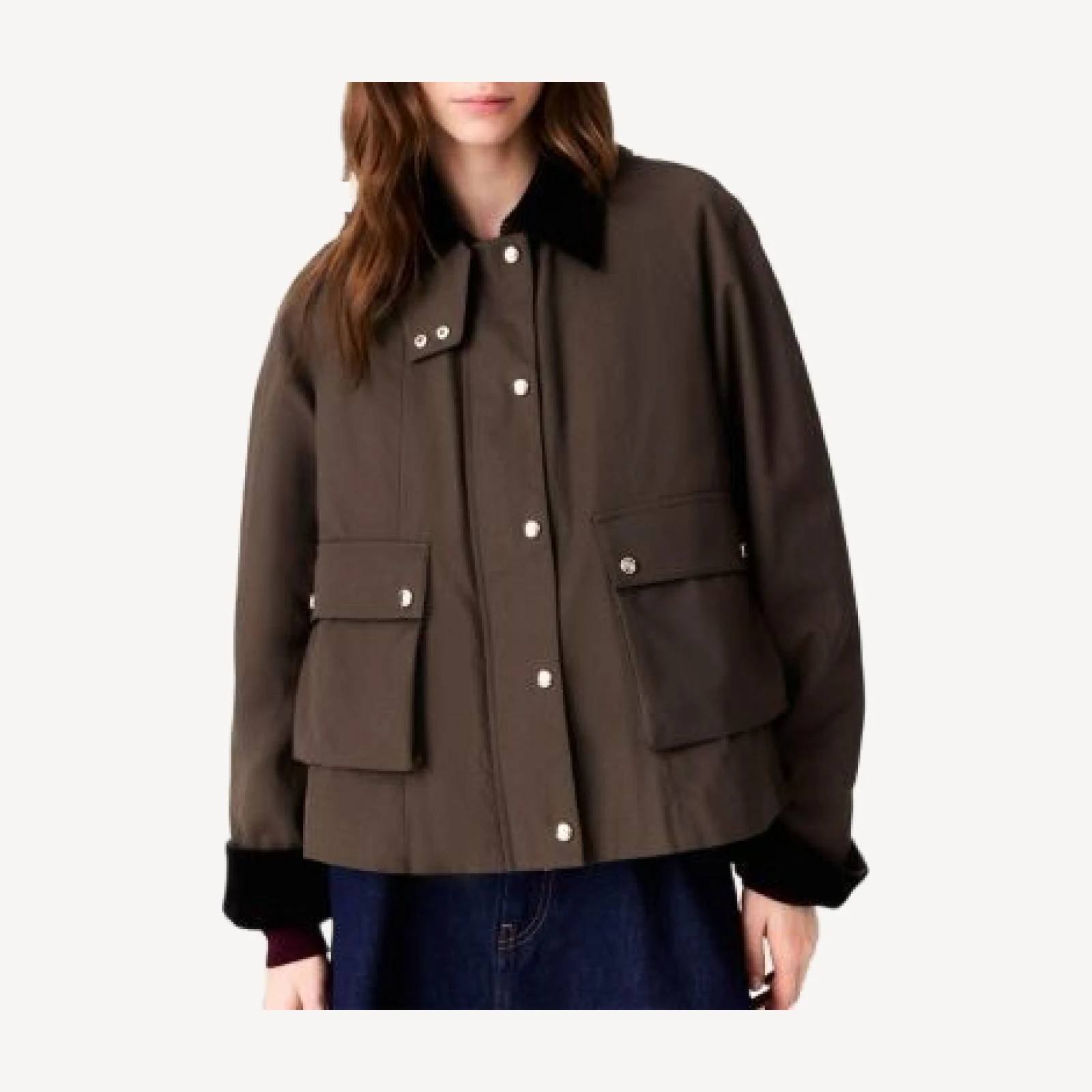 Maje Badagio Cotton Trapeze Jacket