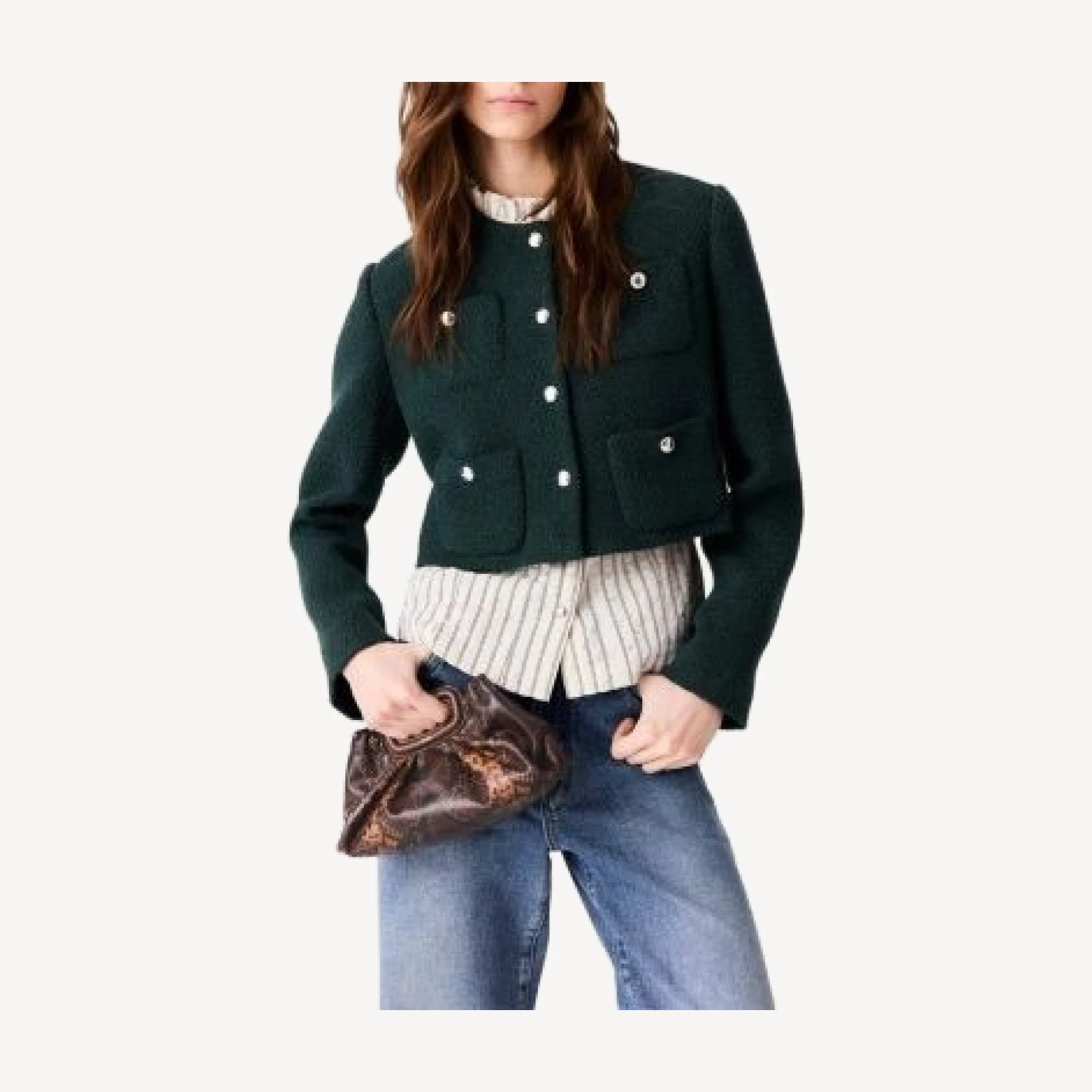 Maje Vitande Cropped Tweed Jacket