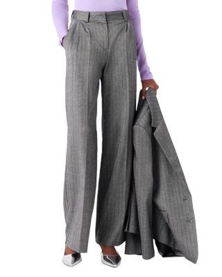 Maje Perpalus Rhinestone Pinstriped Suit Trousers