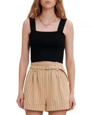 Maje Maclyna Square Neck Crop Top