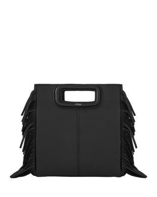 Maje M Fringe Leather Crossbody Bag