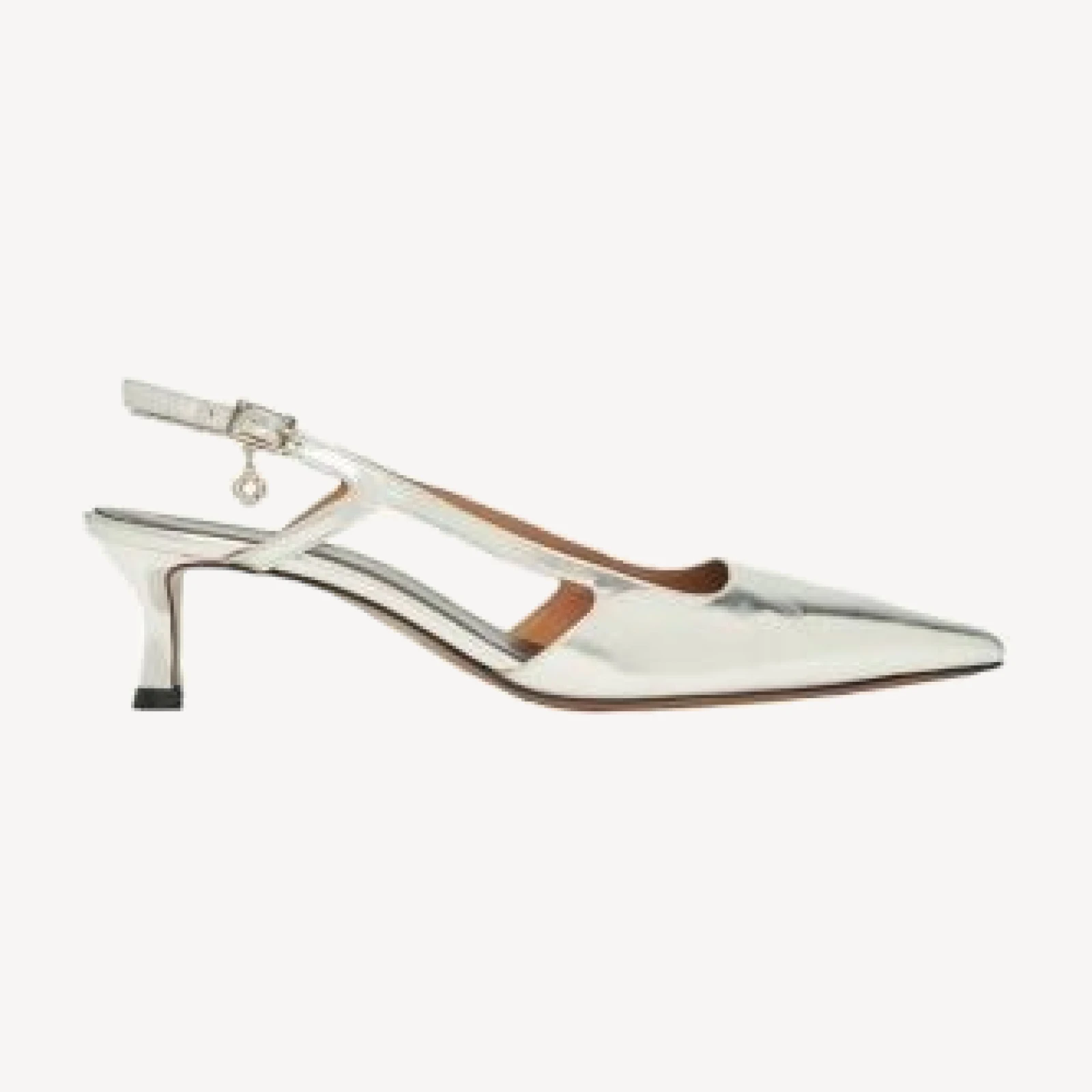 Maje Women's Silver Leather Strappy Heels