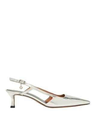 Maje Women's Silver Leather Strappy Heels
