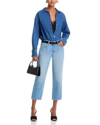 L'Agence Thalina Mid Rise Slouch Stovepipe Jeans in Bellflower