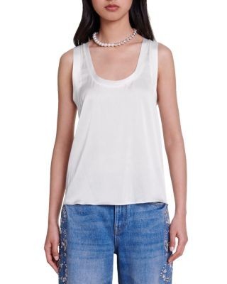 Maje Lourma Silk Blend Sleeveless Top