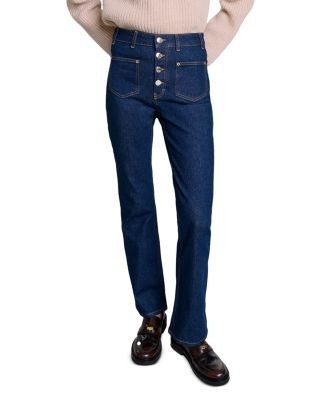 Maje Passionbrut Straight Leg Jeans in Dark Blue