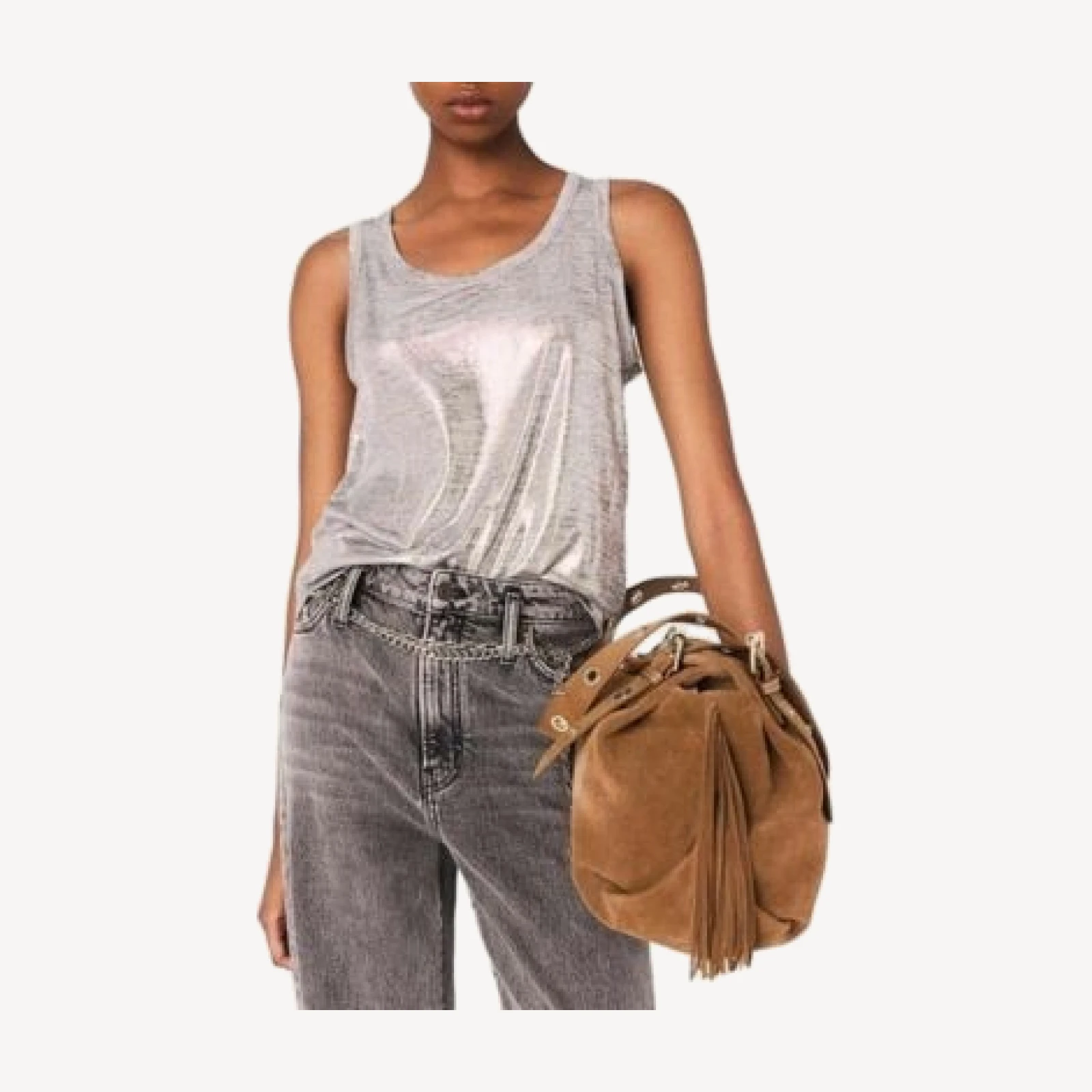 Maje Metallic Tank Top