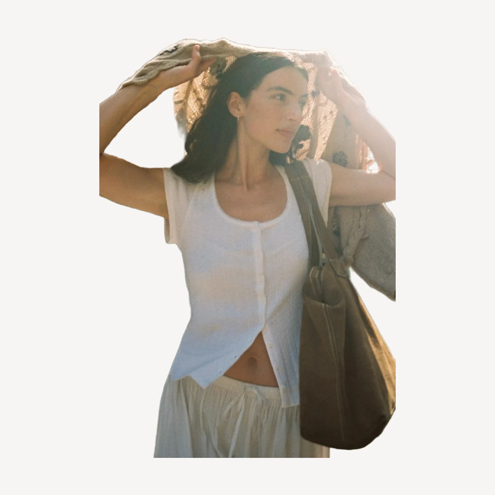 The Bridget Tee | Ivory Regenerative Pointelle