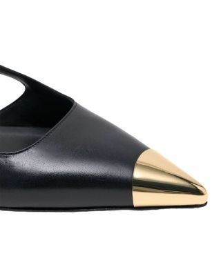 Maje Women's Fayna Toe Cap Leather Slingback Pumps