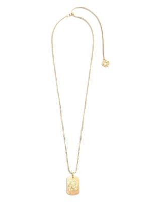 Maje Zodiac Dog Tag Pendant Necklace, 26.5