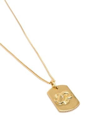 Maje Zodiac Dog Tag Pendant Necklace, 26.5