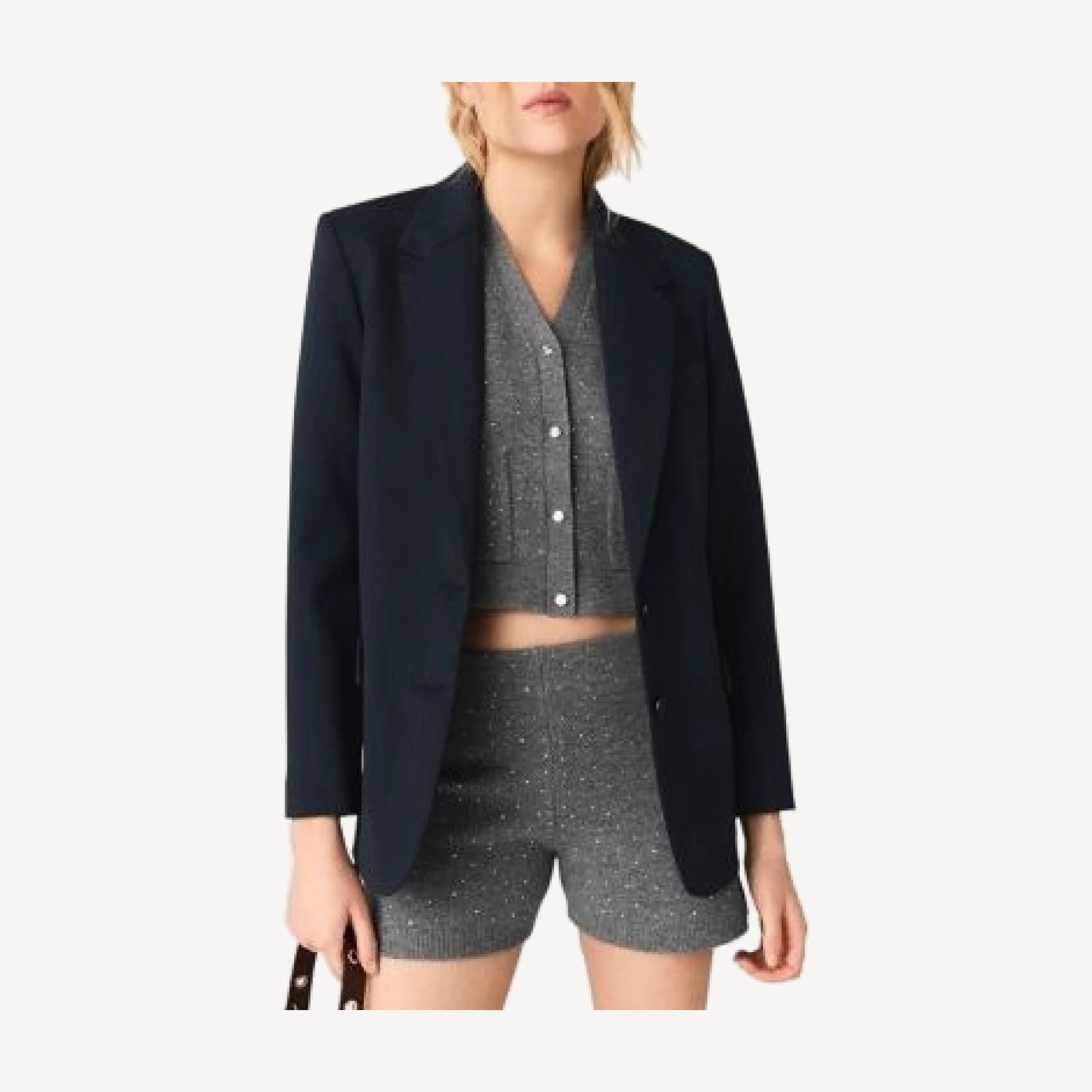 Maje Rhinestone Knit Shorts