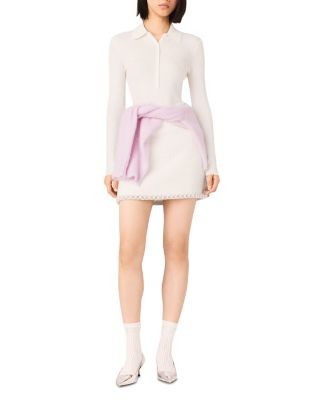 Maje Ribbed Polo Sweater