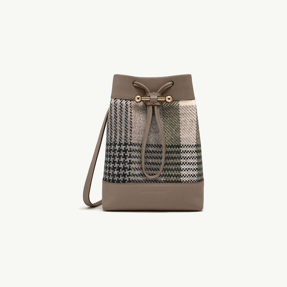 Osette Midi Pouch - Strathberry Tartan Taupe
