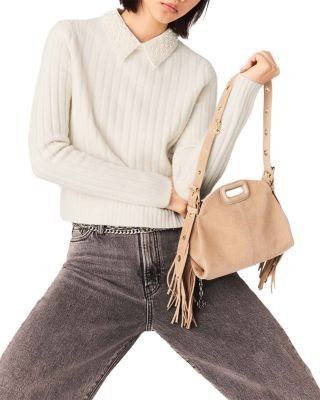 Maje Ribbed Collared Sweater