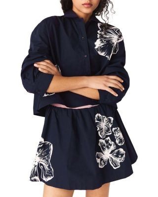 Maje Cropped Floral Shirt