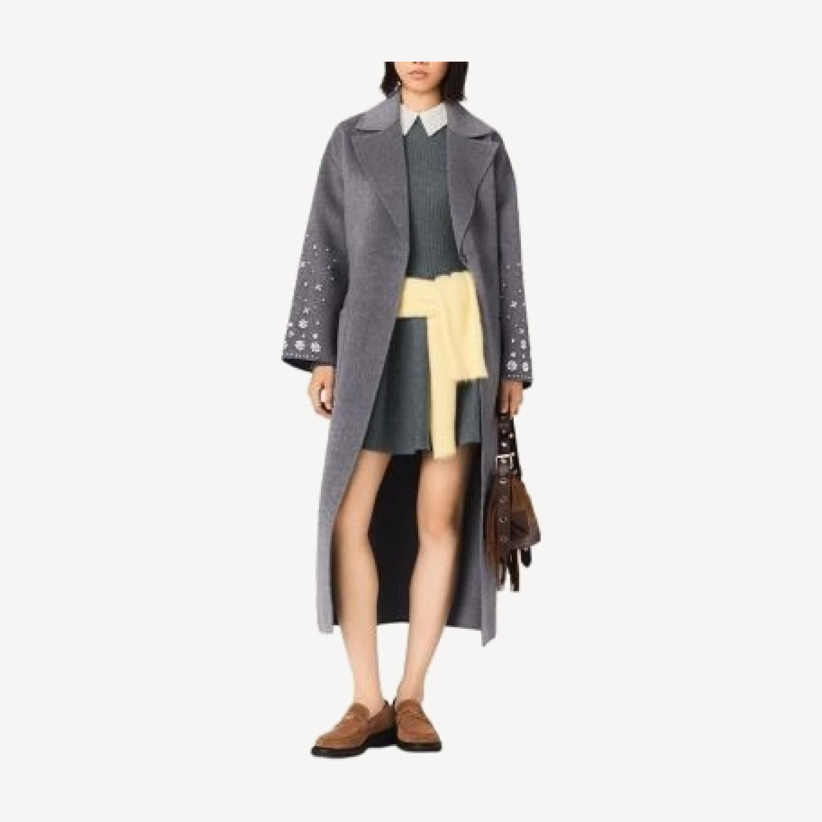 Maje Double Faced Rhinestone Coat