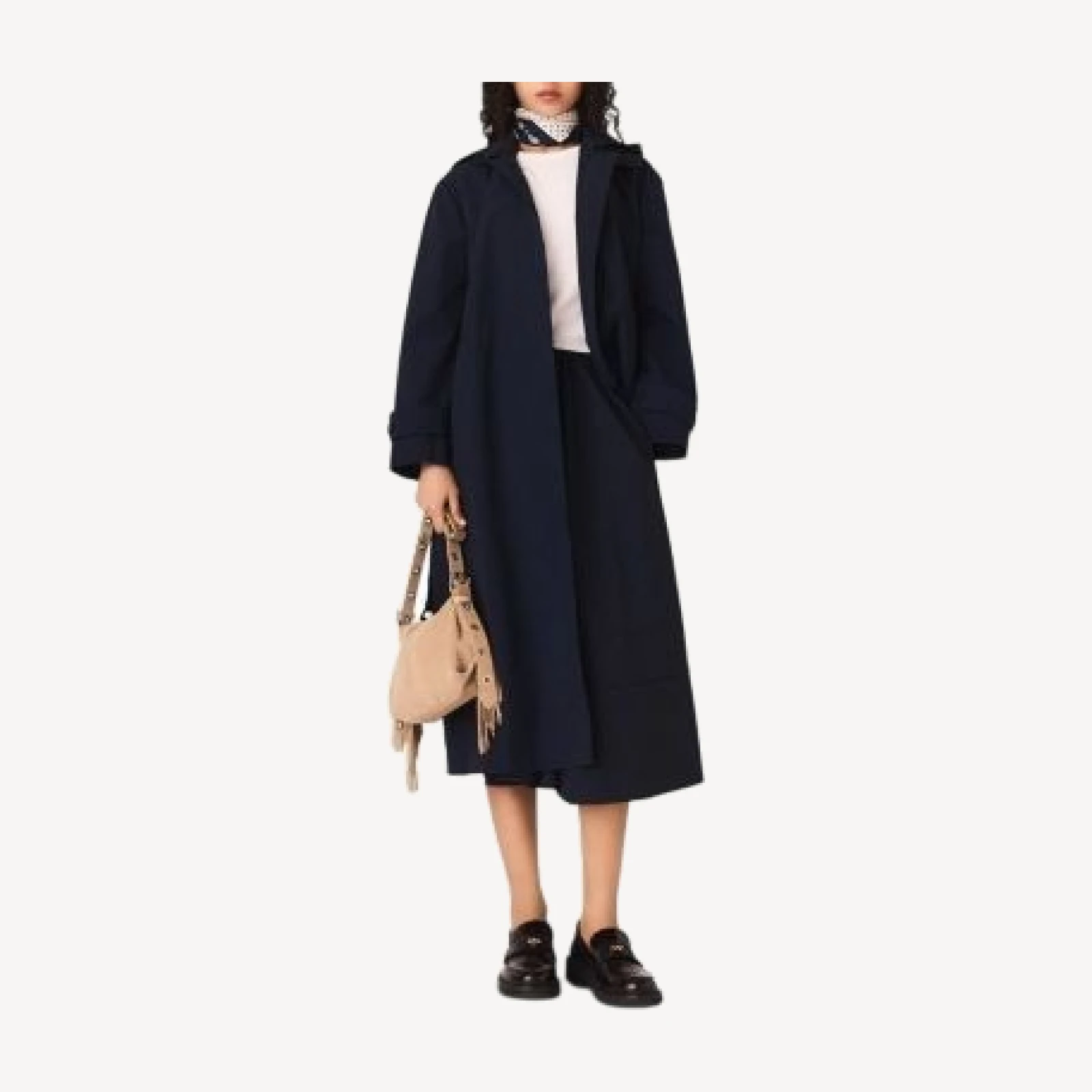 Maje Removable Rhinestone Hood Trench Coat