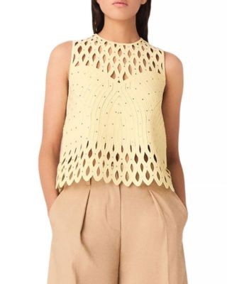 Maje Crocheted Rhinestone Top