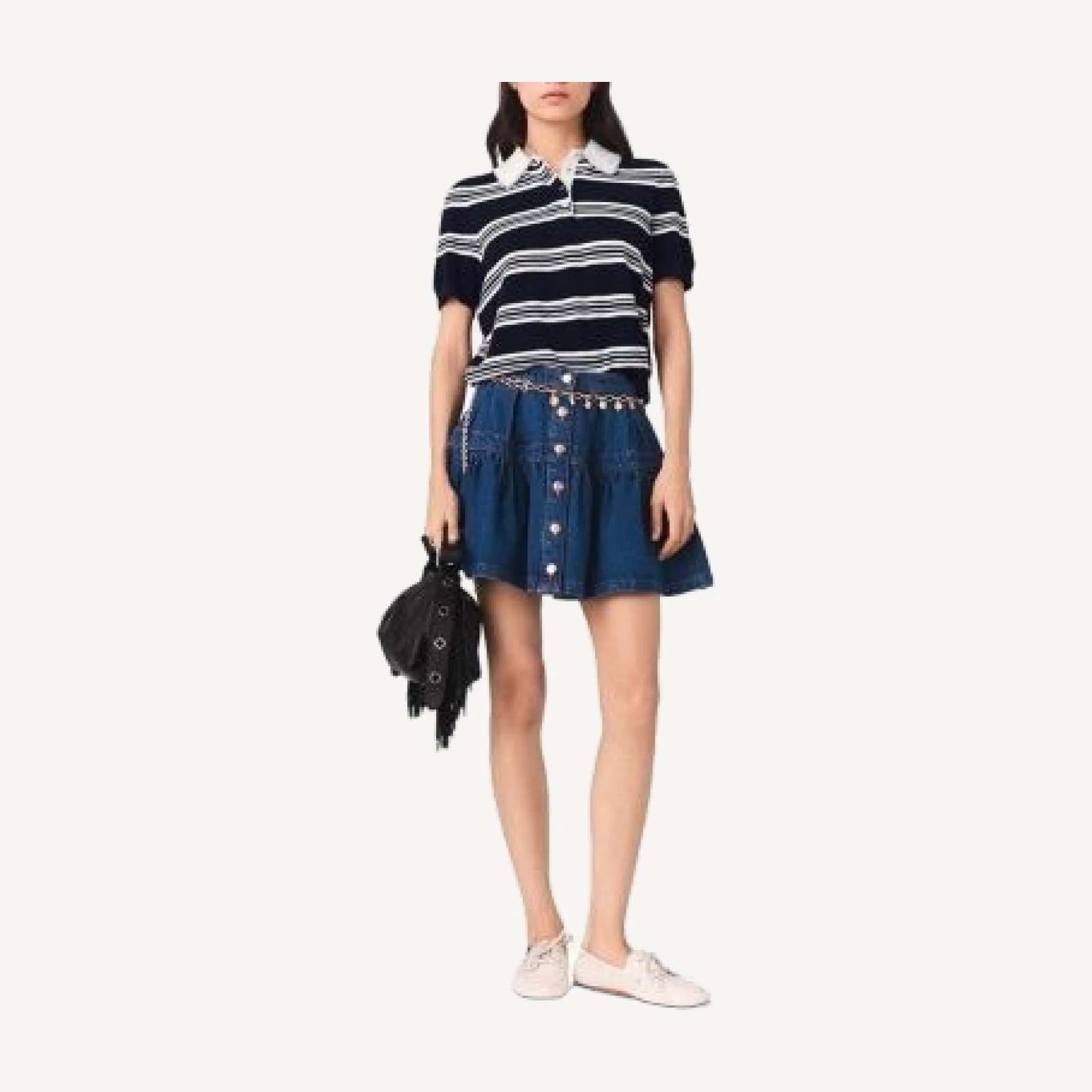 Maje Denim Mini Skirt