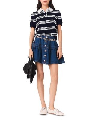 Maje Denim Mini Skirt