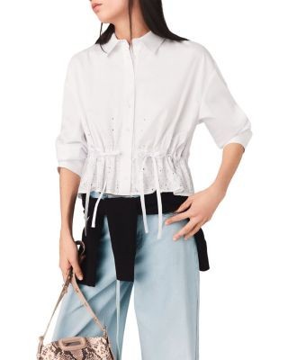 Maje Cisequino Rhinestone Shirt