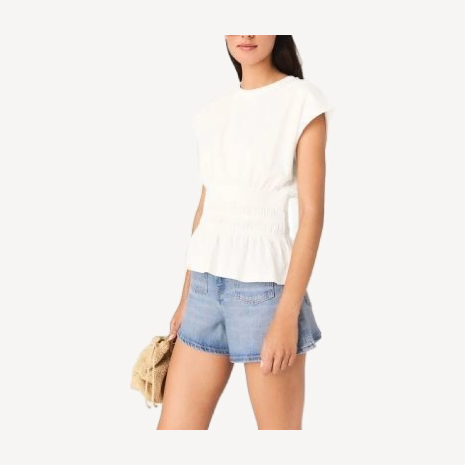 Maje Fitted Pleated Tee