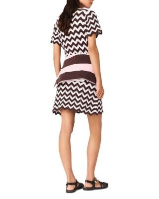 Maje Zig Zag Crocheted Dress