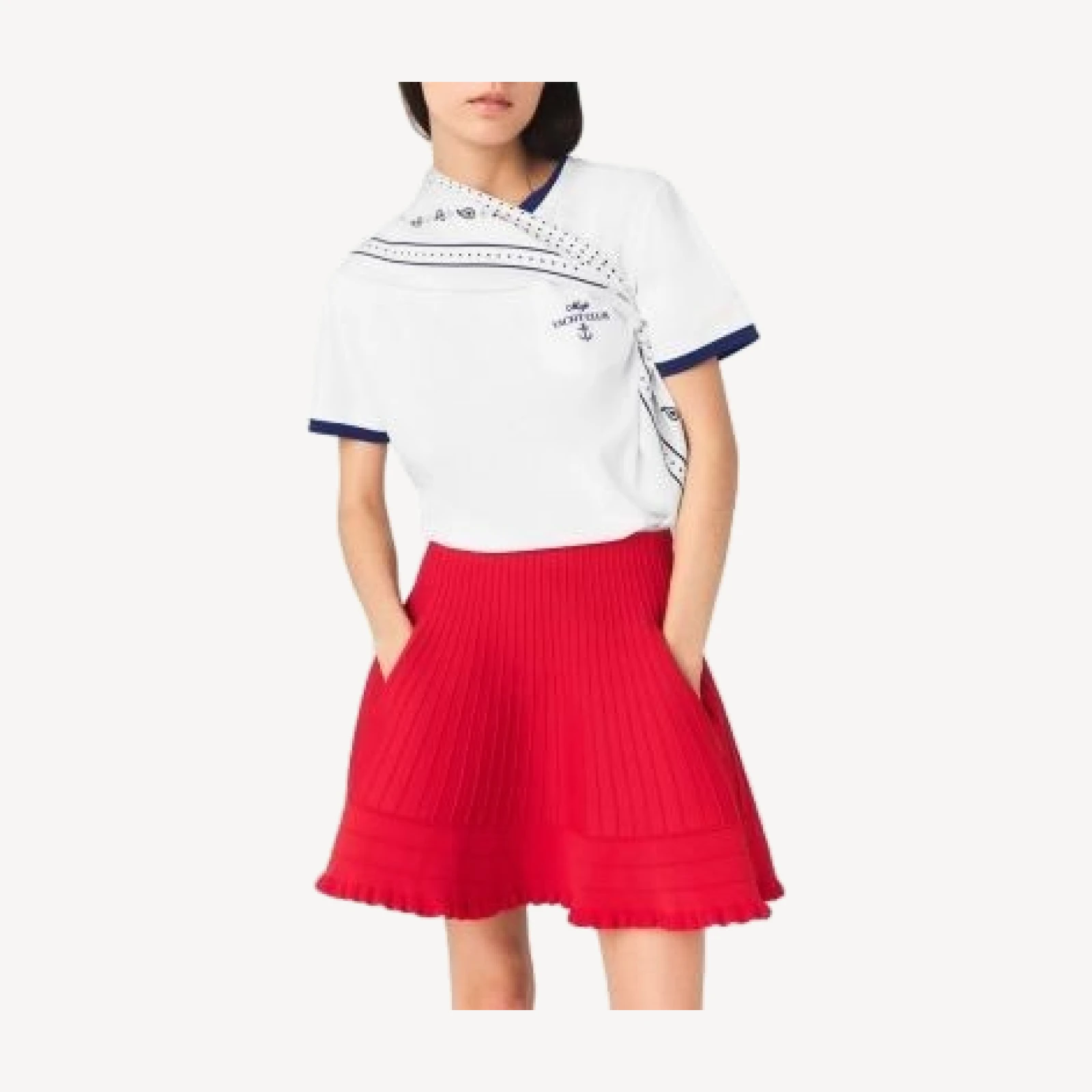Maje Compact Knit Short Skirt