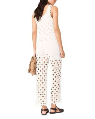 Maje Pimiroir Straight Mirror Crochet Pants