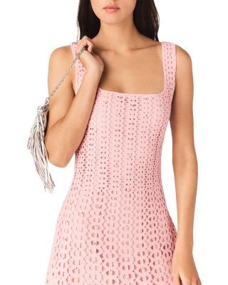 Maje Russelking Rhinestone Crochet Midi Dress