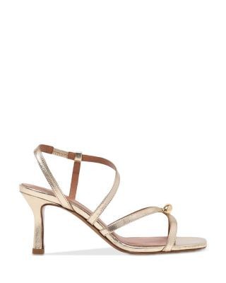 Maje Women's Metallic Leather Multi Strap Sandals
