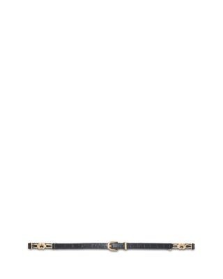 Maje Women's Croc Embossed Leather Belt