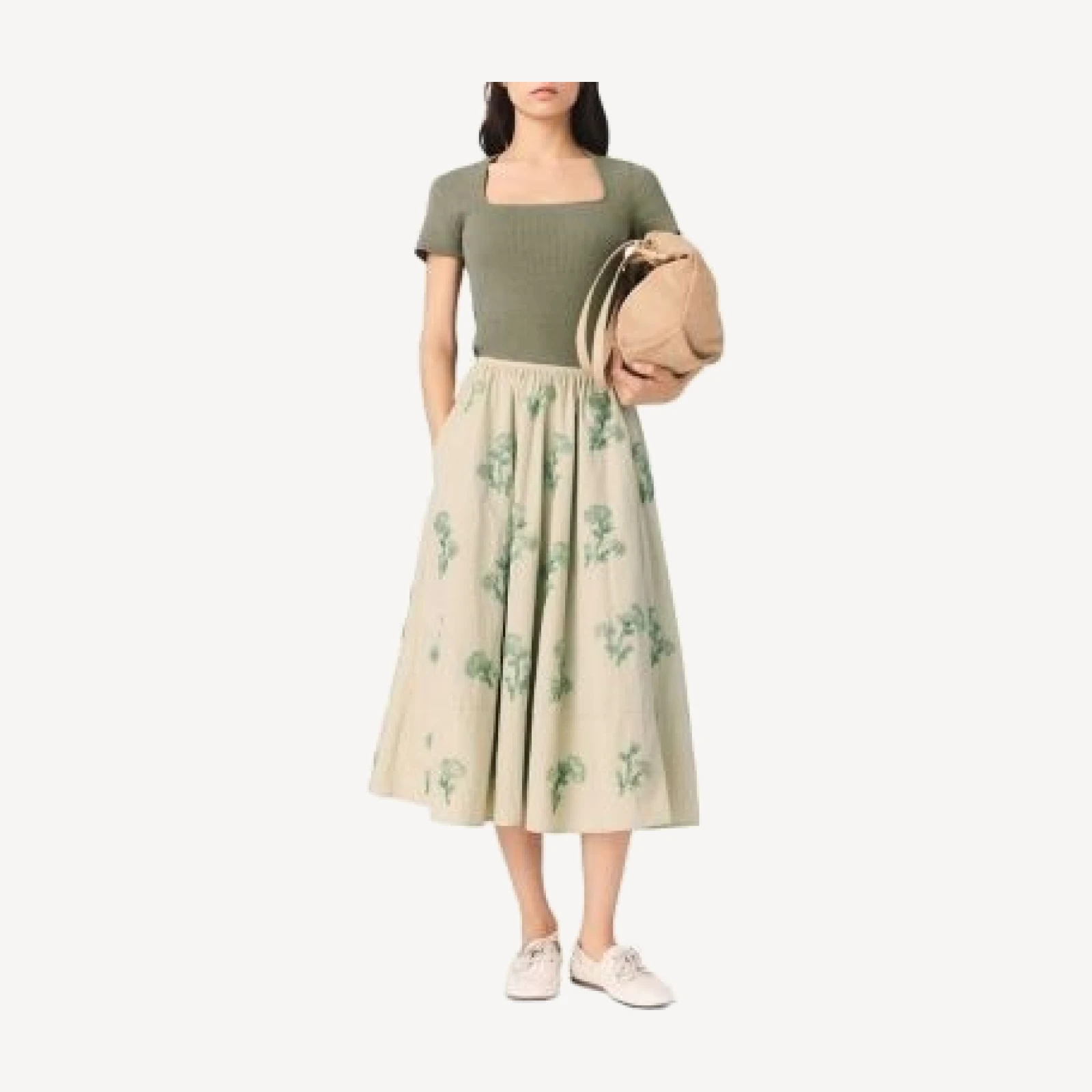 Maje Embroidered Technical Skirt