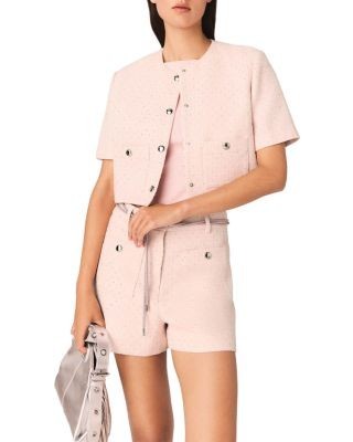 Maje Short Sleeve Tweed Jacket