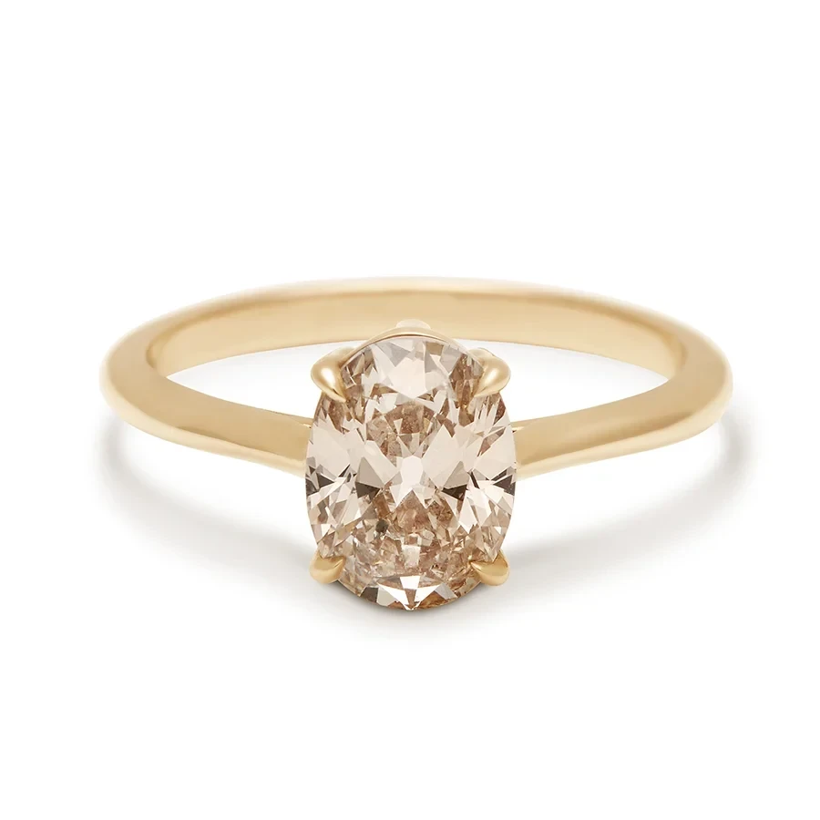 Bea Solitaire Ring - 14k Gold & Champagne Diamond (1.50ct)