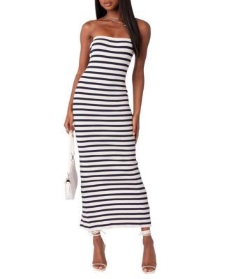 Edikted Knit Back Slitted Maxi Dress