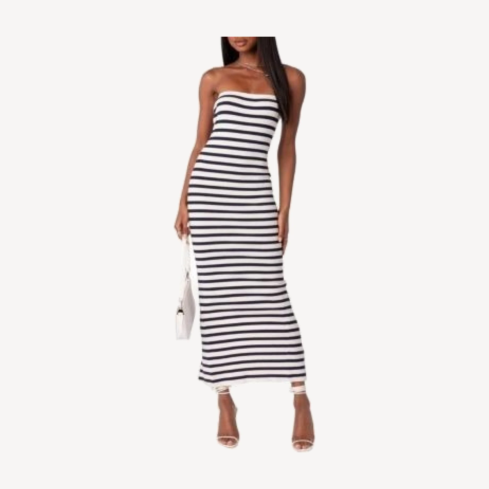 Edikted Knit Back Slitted Maxi Dress