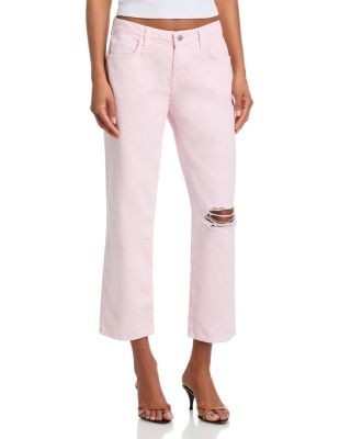 L'Agence Blaine Low Rise Crop Stovepipe Jeans in Icy Lilac
