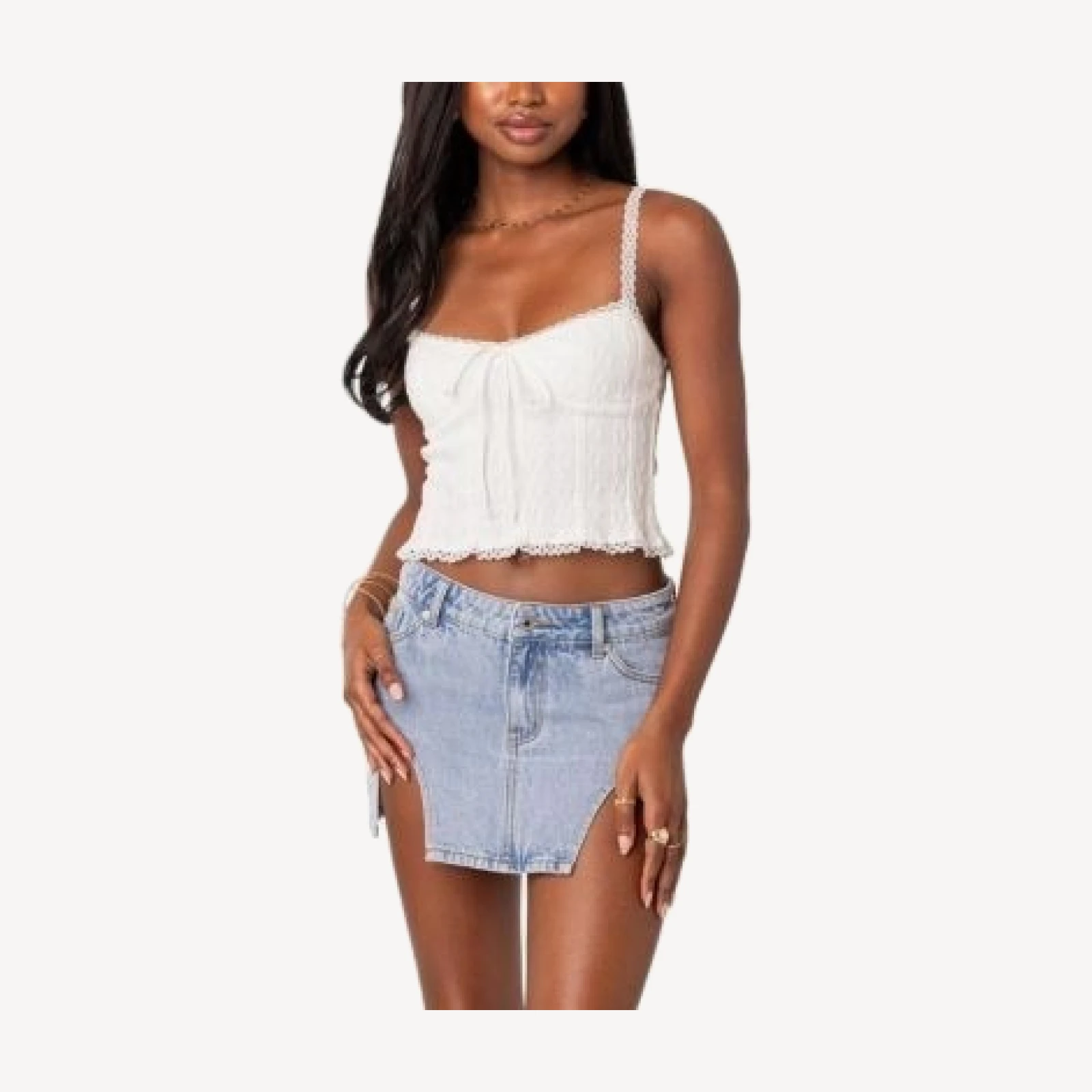 Edikted Lacey Knit Tank Top