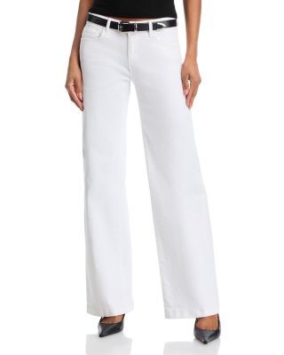 L'Agence Joanne Low Rise Wide Leg Jeans in Blanc
