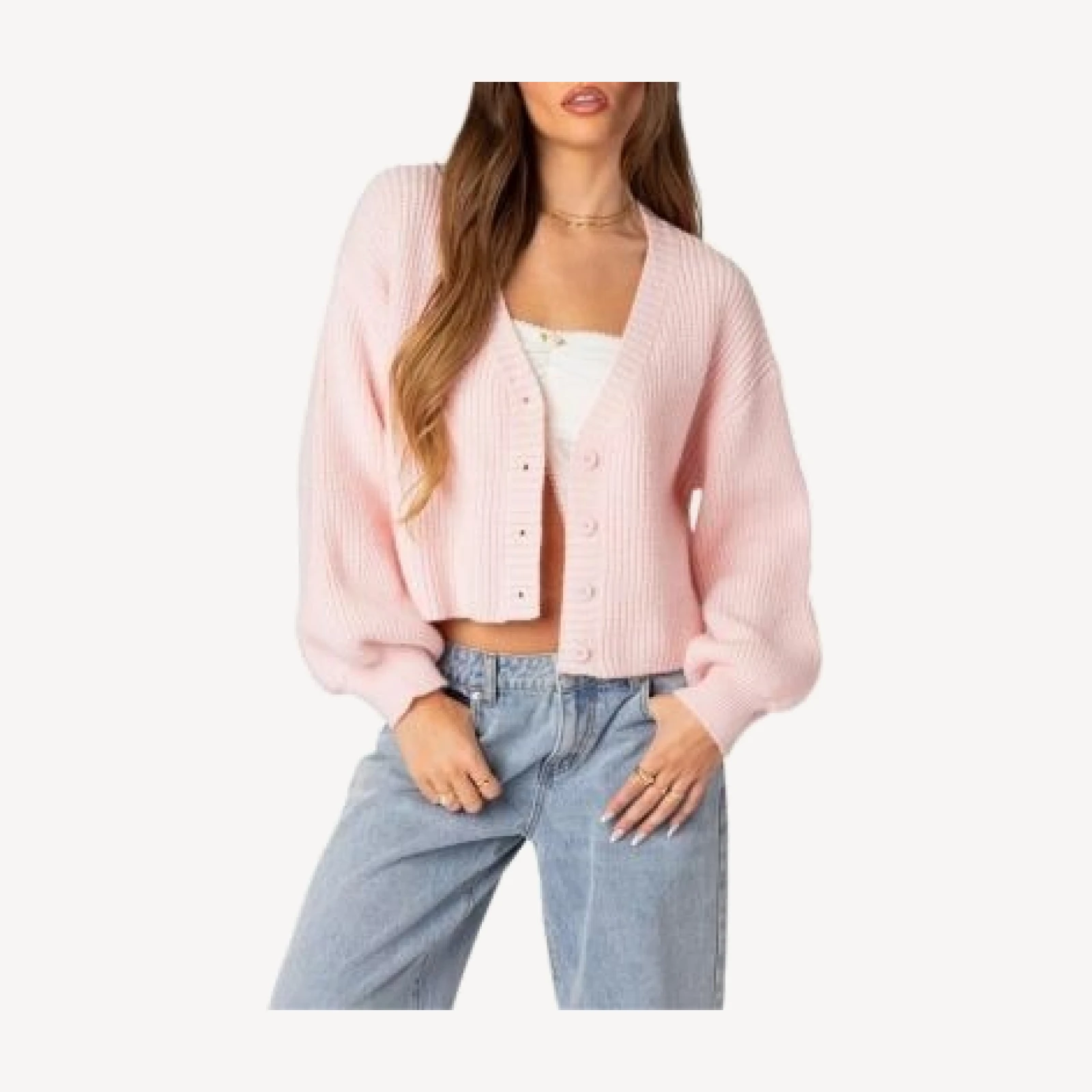 Edikted Sabrina Chunky Knit Cropped Cardigan