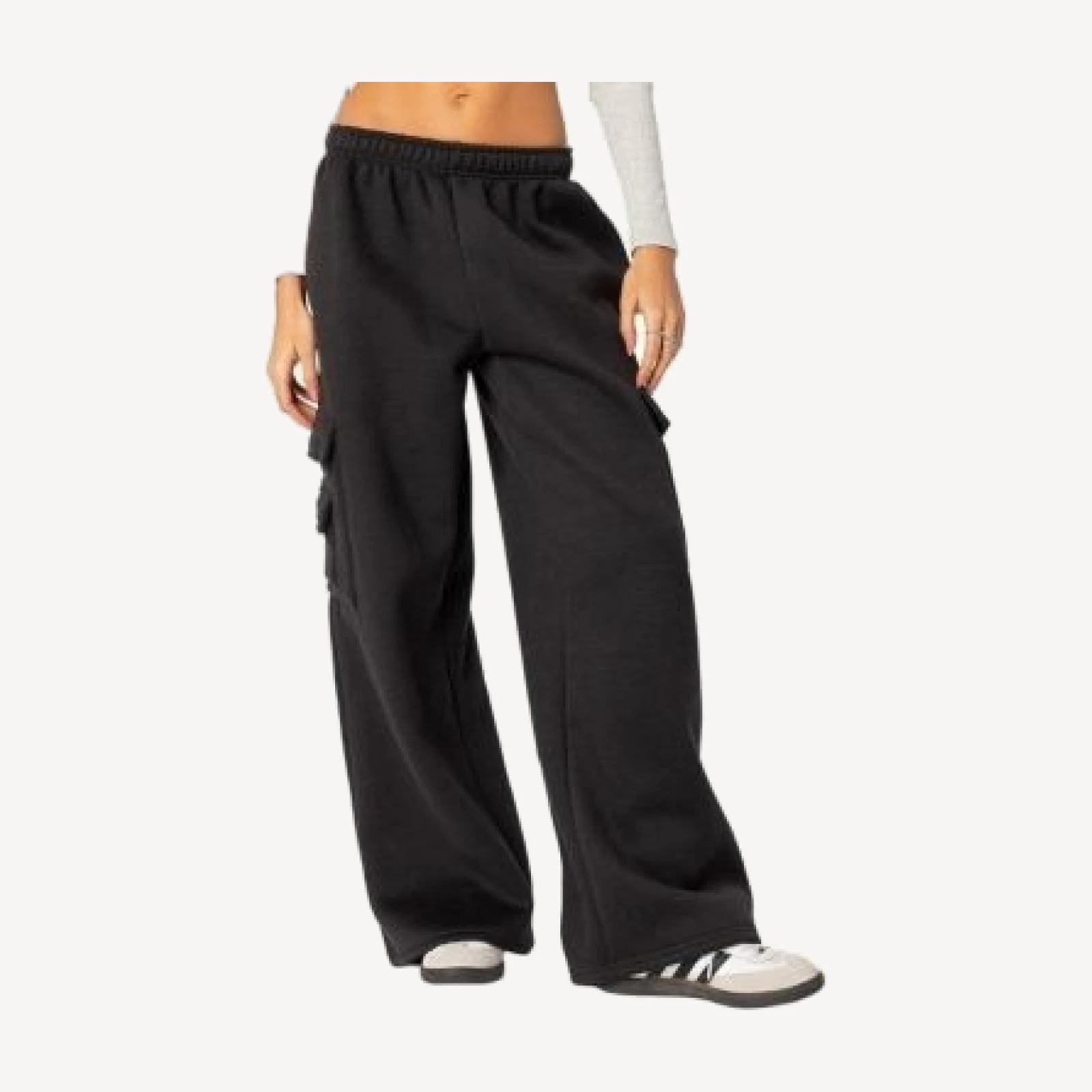 Edikted Wide Leg Cargo Sweatpants