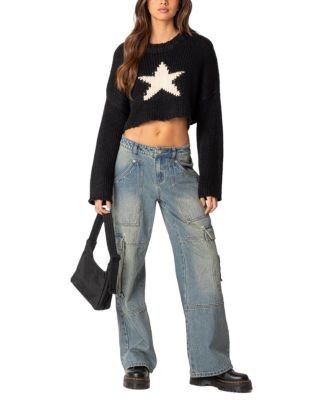 Edikted Mega Star Cropped Sweater