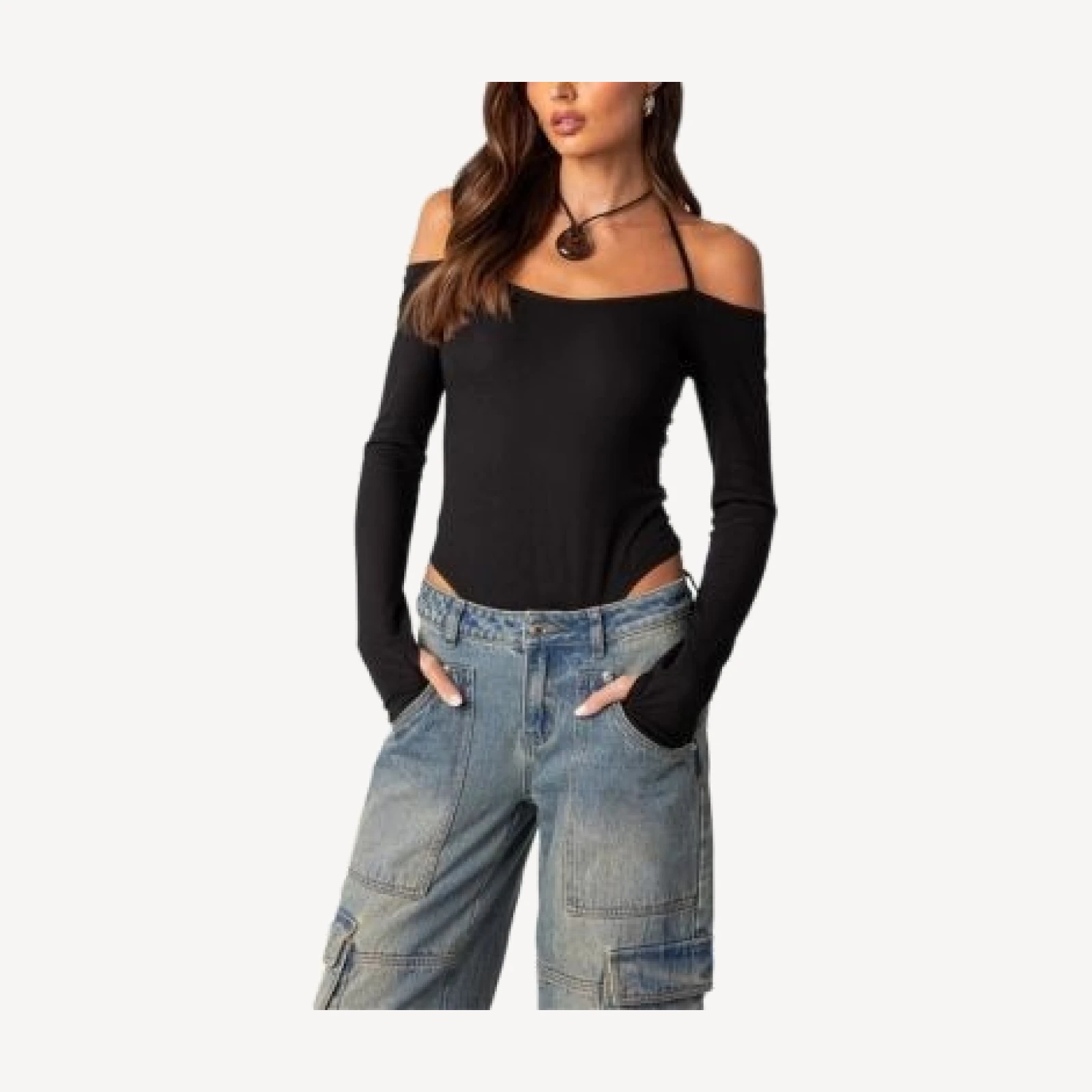Edikted Model Off Duty Ribbed Bodysuit